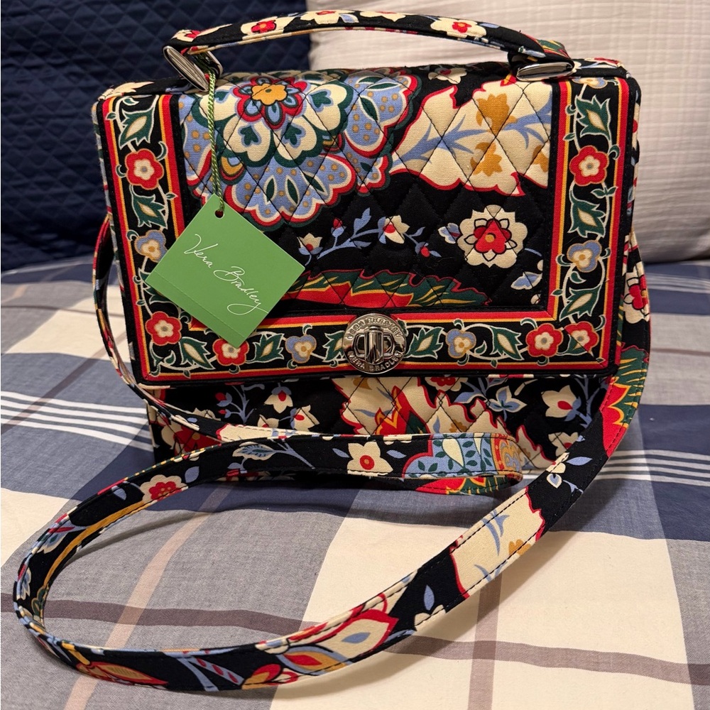 Vintage Vera Bradley, Julia Versailles, quilted crossbody satchel